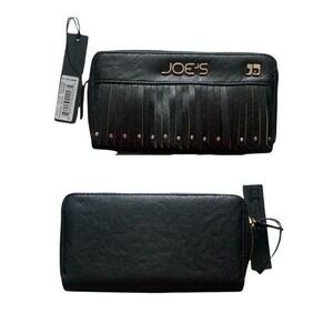 Joe's‎ Black Fringe Top Zip Wallet
